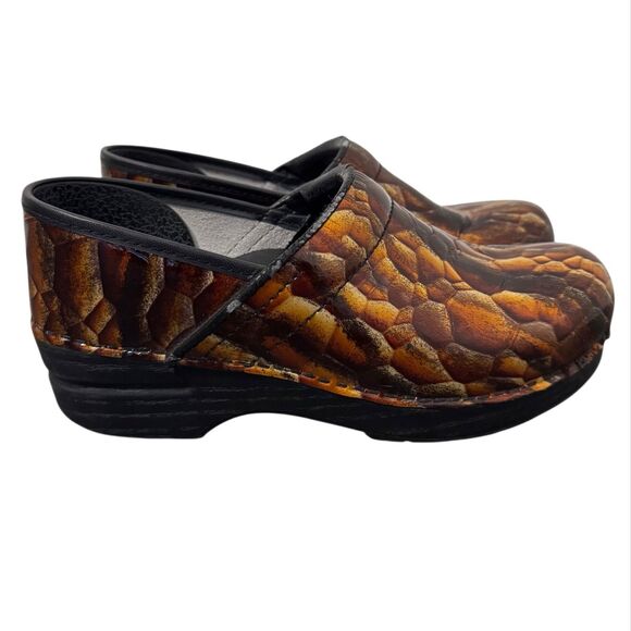 Dansko Shoes - Dansko Clog Tiger Eye Copper Snake Tortoise Shell Sz 38 US 7.5-8 Whimsigoth Y2K